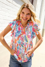Load image into Gallery viewer, Perfect Find Ivory Floral Leaf Print Short Sleeve Babydoll Top
