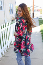 Load image into Gallery viewer, The Perfect Find Black Multicolor Floral Crochet V Neck Top
