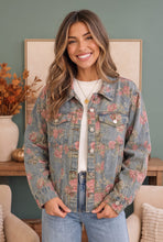 Load image into Gallery viewer, Rosy Days Floral Denim Jacket
