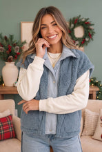 Load image into Gallery viewer, Snuggle Season Sherpa Vest in Slate
