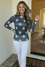 Load image into Gallery viewer, Star Gazer Long Sleeve Mesh Top
