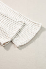 Load image into Gallery viewer, Khaki Ribbed Knit V Neck Slouchy Two-piece Outfit
