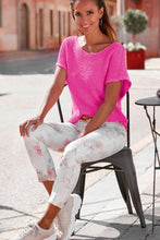 Load image into Gallery viewer, Pink Solid Loose Knit Short Dolman Sleeve Sweater
