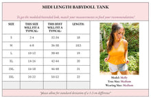 Load image into Gallery viewer, PREORDER: Margo Midi Length Babydoll Tank in Three Colors
