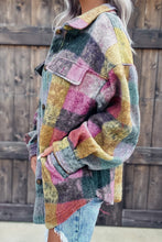 Load image into Gallery viewer, FASHION HOUSE- Multicolor Brushed Plaid Pocketed Oversize Shacket
