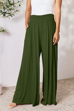 Load image into Gallery viewer, Full Size Smocked Wide Waistband Wide Leg Pants- Double Take
