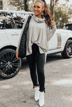 Load image into Gallery viewer, LILLY- Gray Cowl Neck Shift Tunic Top
