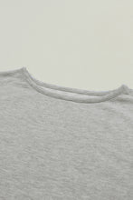 Load image into Gallery viewer, DEAR LOVE- Grey Crinkle Splicing Raw Hem High Low Oversized Blouse
