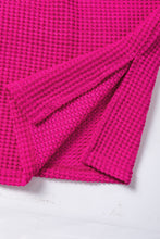 Load image into Gallery viewer, Rose Red Textured Center Seam Long Sleeve Split Top
