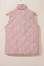 Load image into Gallery viewer, Pink Fleece Lined Quilted Vest Coats
