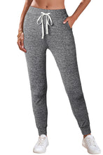 Load image into Gallery viewer, LILLY- Gray Drawstring Waist Pocketed Joggers
