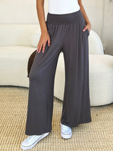 Load image into Gallery viewer, Full Size Smocked Wide Waistband Wide Leg Pants- Double Take
