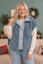 Load image into Gallery viewer, Snuggle Season Sherpa Vest in Slate
