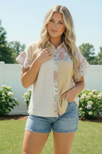 Load image into Gallery viewer, Pretty Patchwork Floral Button Down Top
