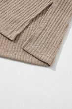 Load image into Gallery viewer, FASHION HOUSE- Pale Khaki Rib Textured Henley Knit Top
