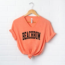 Load image into Gallery viewer, OLIVE &amp; IVORY- Beach Bum Curved Short Sleeve V-Neck Tee XS THRU XL
