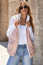 Load image into Gallery viewer, Pink Fleece Lined Quilted Vest Coats
