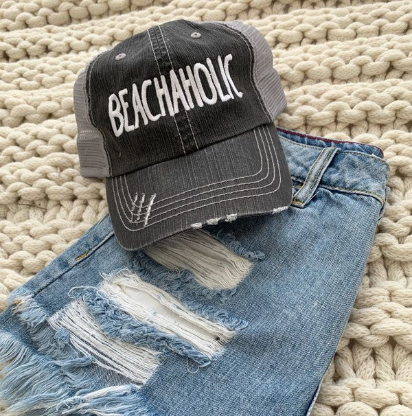 OCEAN & 7TH- Beachaholic Embroidered Trucker Hat