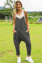 Load image into Gallery viewer, Full Size Sleeveless V-Neck Pocketed Jumpsuit- Double Take
