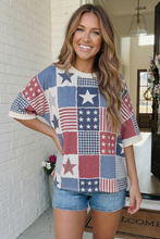 Load image into Gallery viewer, Stars and Stripes Patchwork Oversized Top
