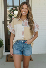 Load image into Gallery viewer, Pretty Patchwork Floral Button Down Top

