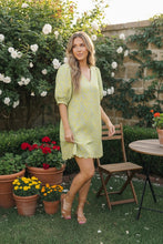 Load image into Gallery viewer, Lime Blossom Jacquard Mini Dress
