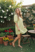 Load image into Gallery viewer, Lime Blossom Jacquard Mini Dress
