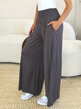 Load image into Gallery viewer, Full Size Smocked Wide Waistband Wide Leg Pants- Double Take
