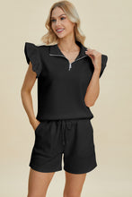 Load image into Gallery viewer, Full Size Texture Flounce Sleeve Top and Shorts Set- Double Take
