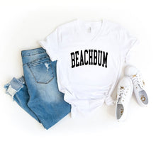 Load image into Gallery viewer, OLIVE &amp; IVORY- Beach Bum Curved Short Sleeve V-Neck Tee XS THRU XL
