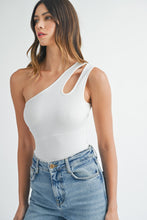 Load image into Gallery viewer, MABLE One Shoulder Ribbed Cutout Detail Bodysuit
