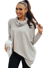 Load image into Gallery viewer, LILLY- Gray Cowl Neck Shift Tunic Top
