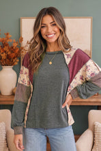 Load image into Gallery viewer, Home for the Holidays Patchwork Floral Raglan
