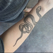 Load image into Gallery viewer, Nature Tats Temp Tattoo - GARDEN SNAKE
