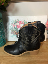 Load image into Gallery viewer, Two Step Western Bootie in Black (Sizes 5.5 - 11)
