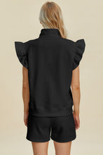 Load image into Gallery viewer, Full Size Texture Flounce Sleeve Top and Shorts Set- Double Take
