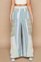 Load image into Gallery viewer, Drawstring Plaid Print Lace Straight Pants- POL
