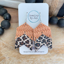 Load image into Gallery viewer, THE AMELIA&#39;S- Double Chevron: Peach Braided &amp; Cheetah - JEWELRY BY JEN

