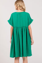 Load image into Gallery viewer, Full Size Button Up Short Sleeve Dress- SAGE + FIG
