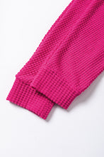 Load image into Gallery viewer, Rose Red Textured Center Seam Long Sleeve Split Top
