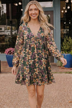 Load image into Gallery viewer, Forest Blooms Long Sleeve Mini Dress
