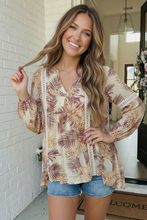 Load image into Gallery viewer, Tropical Palms Boho Babydoll Top
