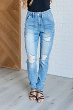 Load image into Gallery viewer, Aiden High Rise Patch Pocket Distressed Boyfriend Jeans- JUDY BLUE
