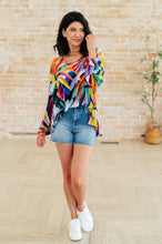 Load image into Gallery viewer, WHITE BIRCH- All Over the World Scoop Neck Blouse
