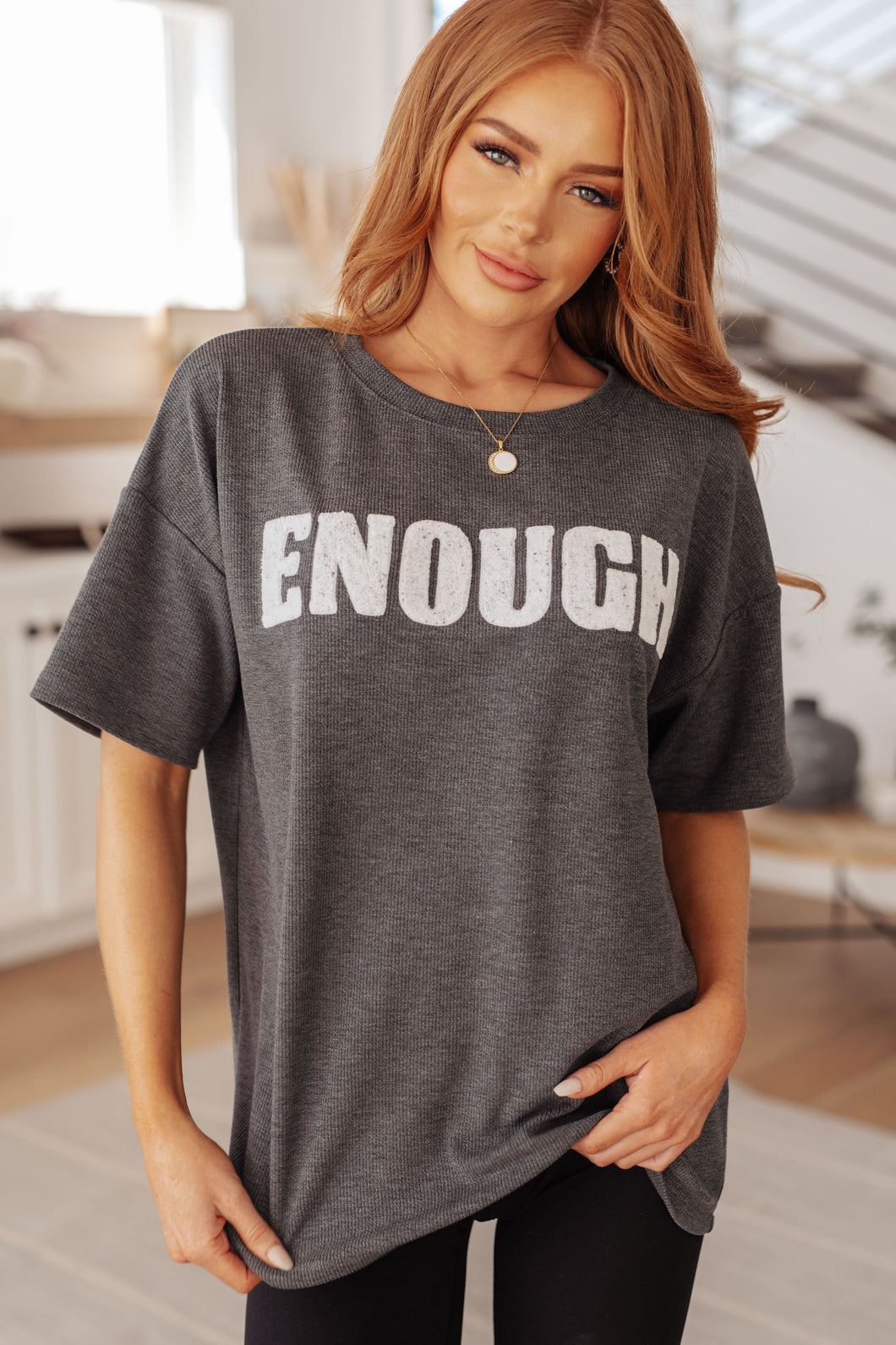 HAPTICS- Always Enough Graphic Tee in Charcoal
