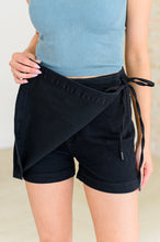 Load image into Gallery viewer, Bentli High Rise Side Tie Denim Skort in Black- JUDY BLUE
