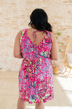 Load image into Gallery viewer, WHITE BIRCH- Bless Your Heart V-Neck Dress in Neon Fuchsia
