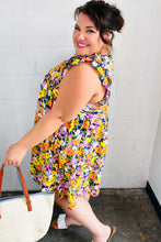 Load image into Gallery viewer, Indigo &amp; Lemon Floral Babydoll Ruffle Dress
