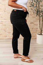 Load image into Gallery viewer, Carmen Double Cuff Joggers in Black- JUDY BLUE
