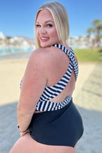 Load image into Gallery viewer, Cayman Islands Striped Swim Top- 111 NORTH
